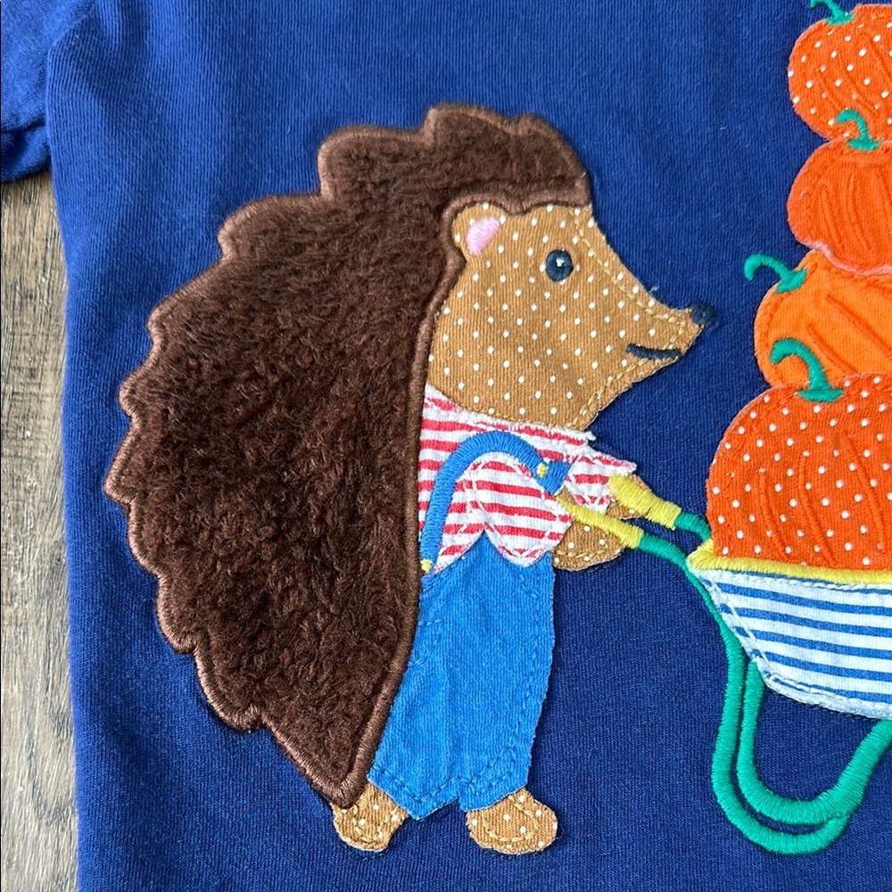 Baby Boden,Blue Kids Shirt with Hedgehog Design - Picture 3 of 9